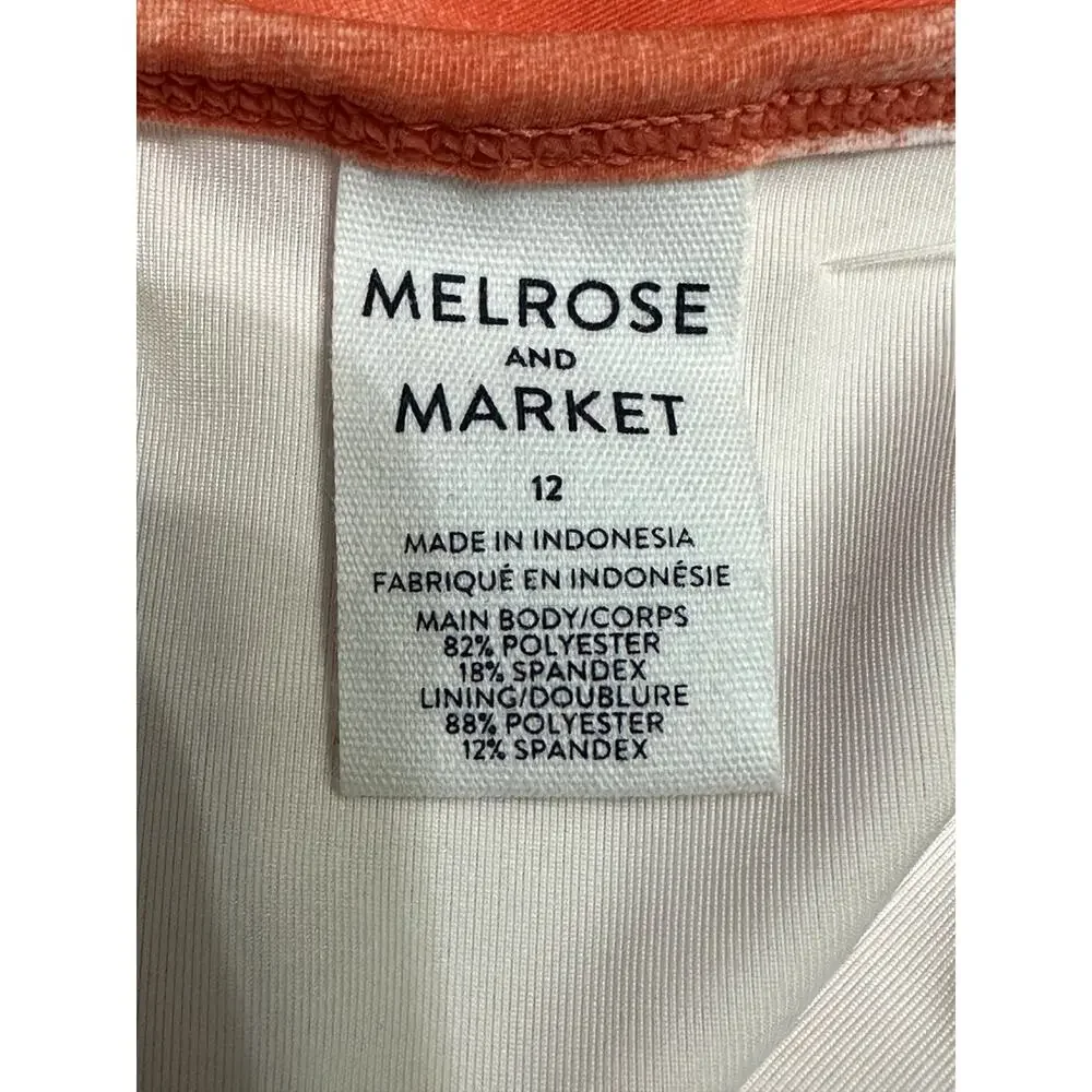 Melrose And Market Tie-Dye One-Piece Swimsuit Soft Orange White Girls 12 NWOT